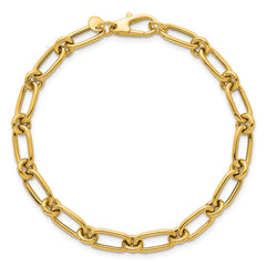 14k Polished 6mm Oval and Circle Link 7.5 inch Bracelet