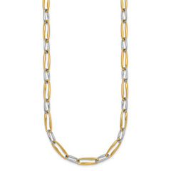 14k Two-tone Polished 5.75mm Fancy Long Link 18 inch Necklace