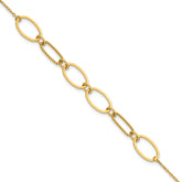 14k Polished And Twisted 9.5mm Oval Links 6.75 inch Bracelet Plus 0.5 inch Extender