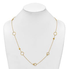 14k Polished Circle and Chain Pattern 25.5 inch Necklace
