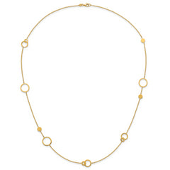 14k Polished Circle and Chain Pattern 25.5 inch Necklace