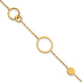 14k Polished Circle and Chain Pattern 7.25 inch Bracelet Plus 0.5 inch Extender