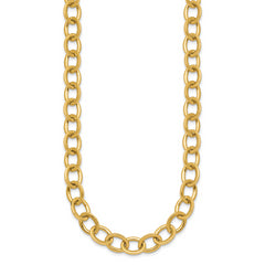 14k Polished 9mm Round Cable Chain 18 inch Necklace