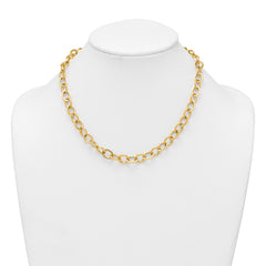 14k Polished 9mm Round Cable Chain 18 inch Necklace
