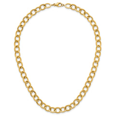 14k Polished 9mm Round Cable Chain 18 inch Necklace