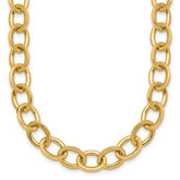14k Polished 9mm Round Cable Chain 18 inch Necklace