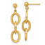 14k Polished Oval Cable Chain Dangle Post Earrings