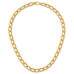 14k Polished And Textured 8mm Long Curb Link 18 inch Necklace