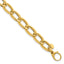 Long Curb Link Bracelet in 14K Yellow Gold, 8mm Textured, 7.5 Inch - Sophia Jewelers
