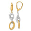 Fancy Oval Link Leverback Earrings in 14K Two-Tone Gold - Sophia Jewelers