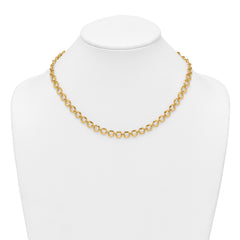14k Polished 8mm Fancy Circle Link 18 inch Necklace