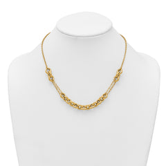 14k Polished Fancy Multi Link Chain 18 inch Necklace