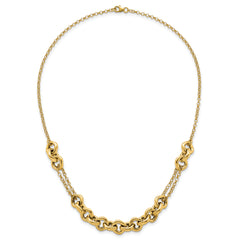 14k Polished Fancy Multi Link Chain 18 inch Necklace