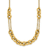 14k Polished Fancy Multi Link Chain 18 inch Necklace