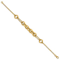 14K Polished Fancy Multi Link 7.5 inch Bracelet
