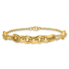 14K Polished Fancy Multi Link 7.5 inch Bracelet