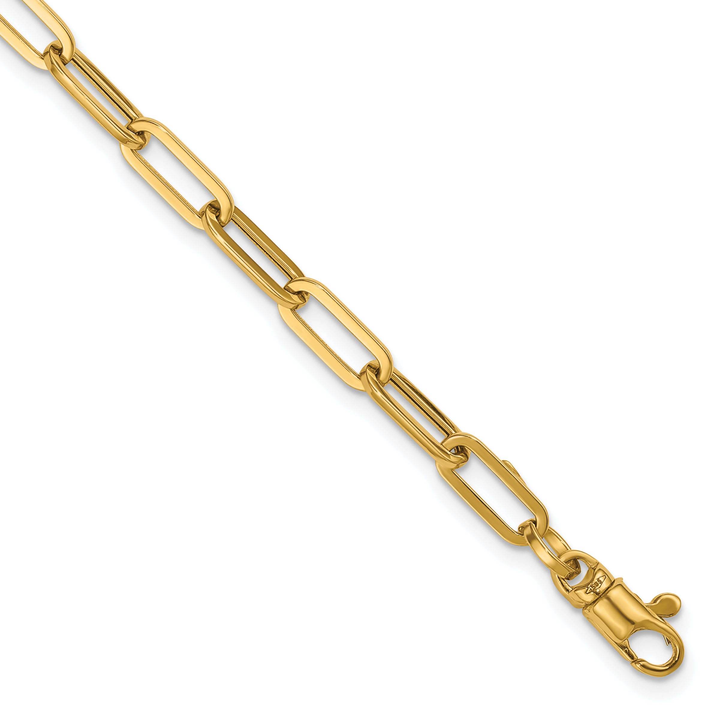 14k Polished 4mm Paperclip Link 18 inch Necklace