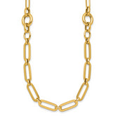 14k Polished Fancy Paperclip Link 17.25 inch Necklace