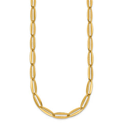 14k Polished 7mm Long Oval Link 18 inch Necklace