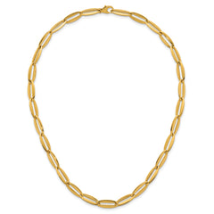 14k Polished 7mm Long Oval Link 18 inch Necklace