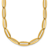 14k Polished 7mm Long Oval Link 18 inch Necklace