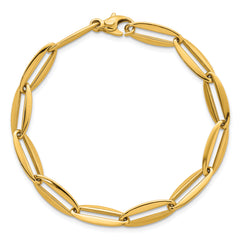 14k Polished 7mm Long Oval Link 7.5 inch Bracelet