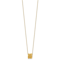 14k Polished 3 Oval Rings 16 inch Necklace Plus 2 inch Extender