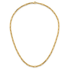14k Polished 4mm Paperclip Link 18 inch Necklace
