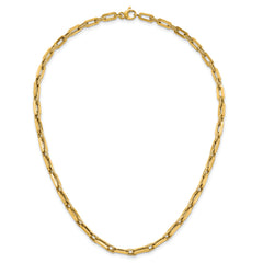 14K Polished and Textured 4.8mm Double Fancy Link 18.5 inch Necklace