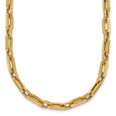 14K Polished and Textured 4.8mm Double Fancy Link 18.5 inch Necklace