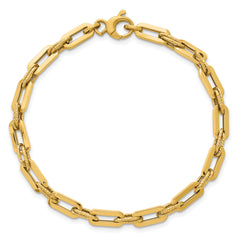 14K Polished 4.3mm and Textured Double Fancy Link 7.75 inch Bracelet