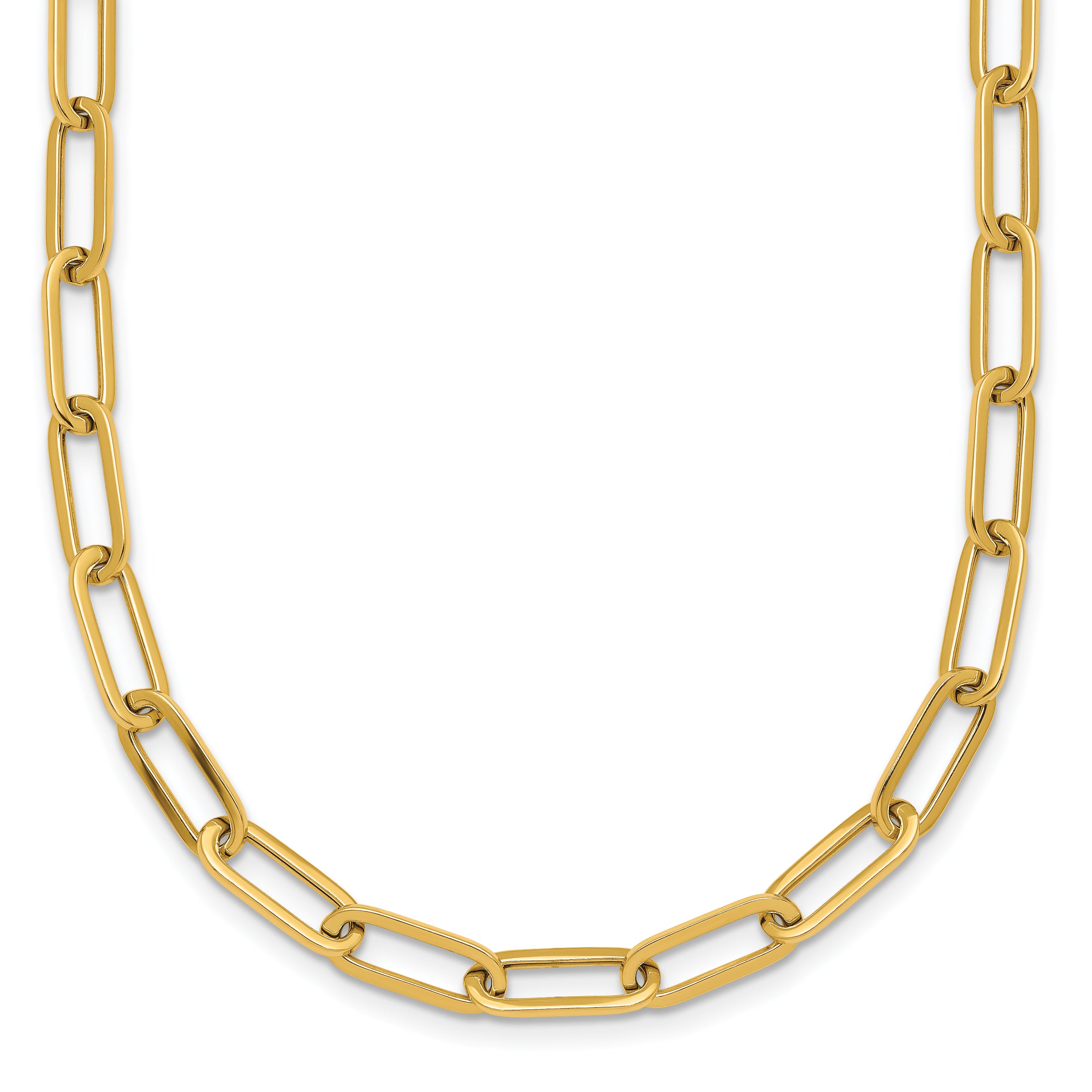 14k Polished 4.75mm Paper Clip Link 18 inch Necklace
