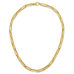 14k Polished 7mm Paperclip Link Chain 17.5 inch Necklace