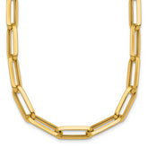 14k Polished 7mm Paperclip Link Chain 17.5 inch Necklace