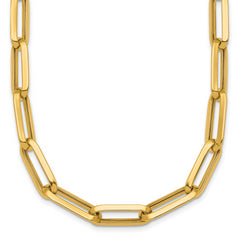 14k Polished 7mm Paperclip Link Chain 17.5 inch Necklace