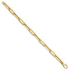 14k Polished 7mm Paperclip Link Chain 7.5 inch Bracelet