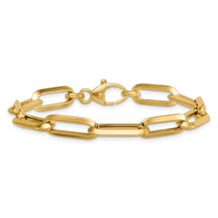 14k Polished 7mm Paperclip Link Chain 7.5 inch Bracelet