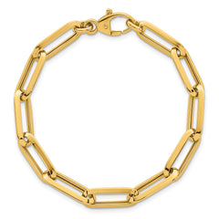 14k Polished 7mm Paperclip Link Chain 7.5 inch Bracelet