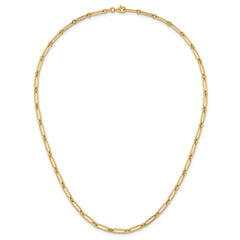 14k Polished 3.75mm Paperclip and Round Link 18 inch Necklace