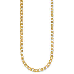 14K Polished and Textured 5.0mm Fancy Knot Link 7.5 Inch Bracelet