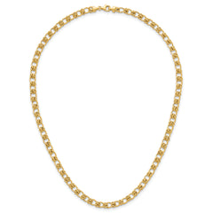 14K Polished and Textured 5.0mm Fancy Knot Link 7.5 Inch Bracelet