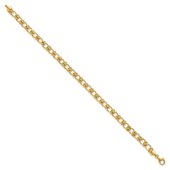 14K Polished and Textured 5.0mm Fancy Knot Link 17 Inch Necklace