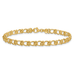 14K Polished and Textured 5.0mm Fancy Knot Link 17 Inch Necklace