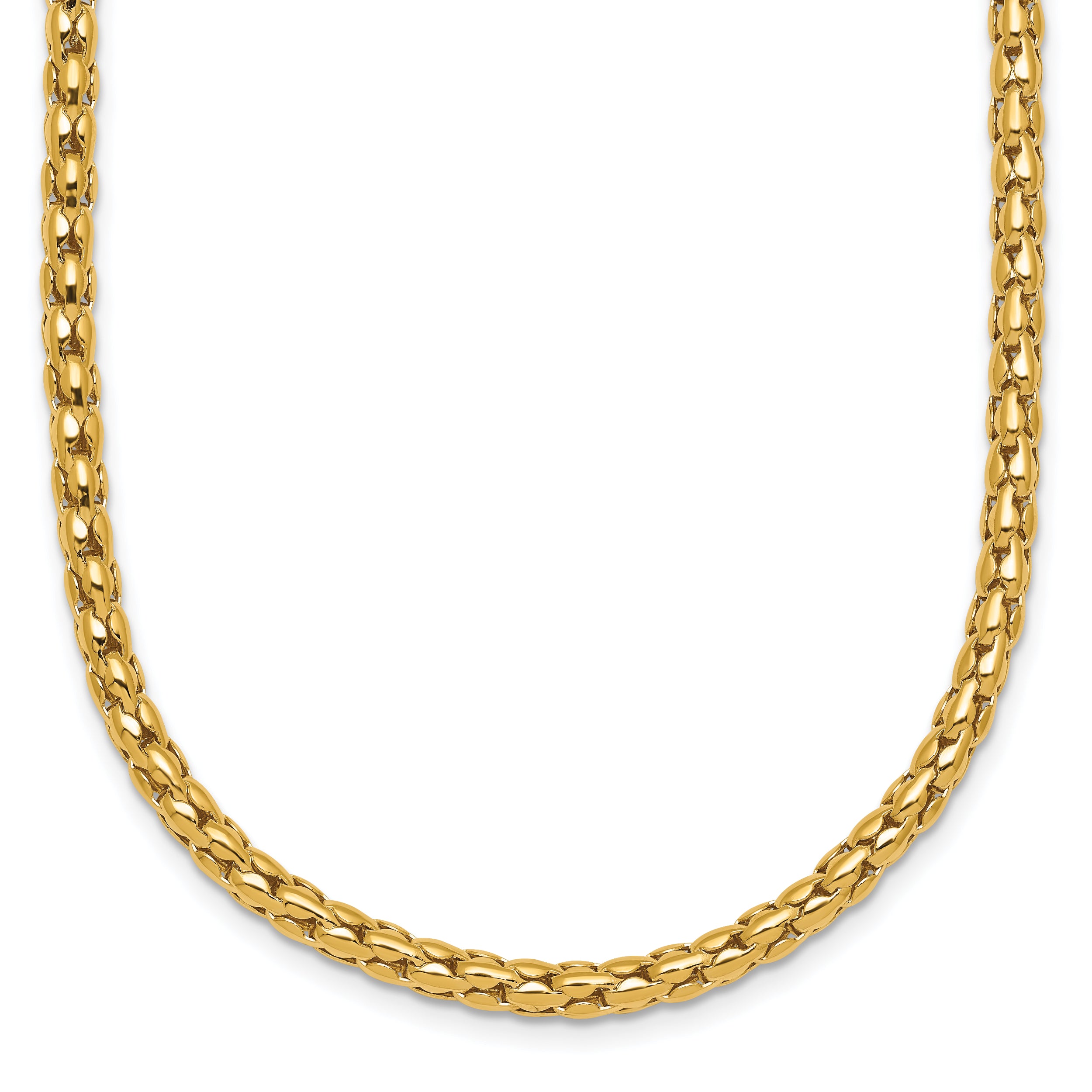 14k Polished 3.5mm Fancy Link 18 inch Necklace