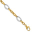 Oval and Cable Link Bracelet in 14K Two-Tone Gold, 8.6mm, 7.2 Inch - Sophia Jewelers