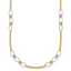 Oval Links and Faceted Beads Necklace in 14K Two-Tone Gold, 18 Inch - Sophia Jewelers