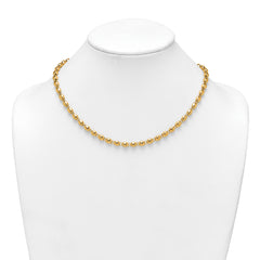 14k Polished 5.25mm Round Fancy Beaded 18 inch Necklace