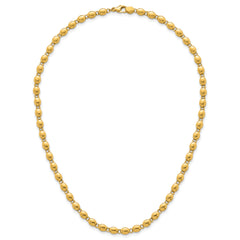 14k Polished 5.25mm Round Fancy Beaded 18 inch Necklace