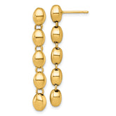 14k Polished 5.25mm Round Fancy Beaded Dangle Post Earrings