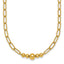 14K Polished Graduated Beads 18 inch Paperclip Link Necklace